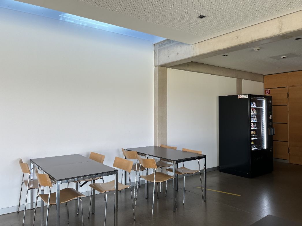 the snack machine in the museum building