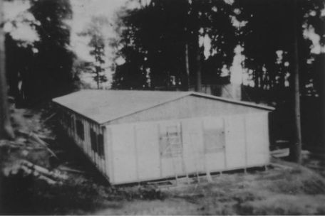 View from a window of barrack 39 to barrack 128, which is still under construction.