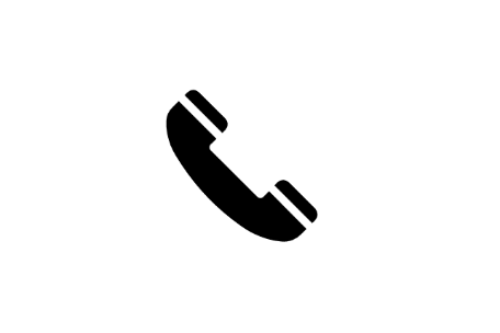 Piktogramm eines telefonhörers in Schwarz von der Seite.