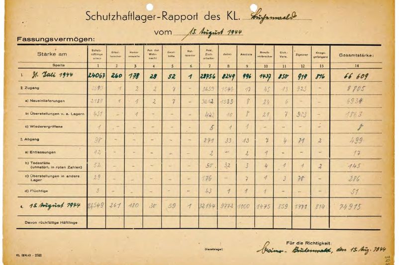 Einsicht in die Akte des Schutzlager-Rapports